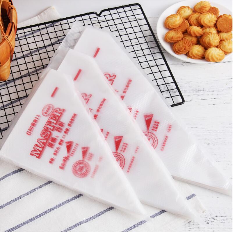 100 Stuks Wegwerp Spuitzak Icing Piping Cake Gebak Cupcake Decorating Fit Alle Size Nozzles Pastry Tassen Bakvormen Gereedschap