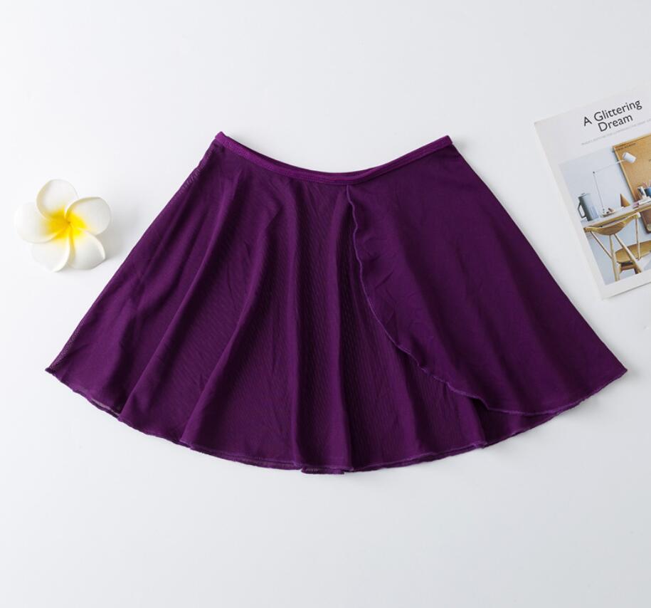 Pige ballet dans kollektion cirkulær pull-on wrap nederdel klassisk dans tutu nederdele skøjteløb med elastisk linning matcha billig: Lilla / 145cm-160cm højde
