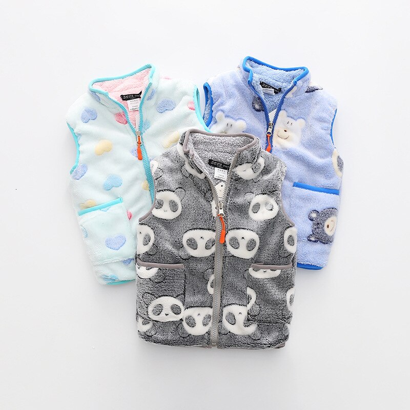 Herfst winter peuter jongens vesten 3 4 5 6 7 jaar kindervesten koreaanse cartoon print mouwloze jassen voor jongens meisjeskleding