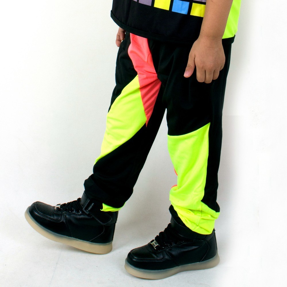 Kids Adult Lente Zomer Joggingbroek Kostuums dragen dunne Kleurrijke patchwork Panelled jazz broek harem Hip Hop Dance Broek