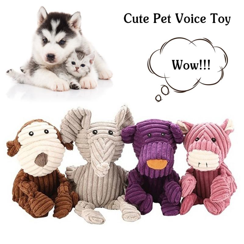 Pet Puppy Chew Squeaky Plush Sound Animal Toy Dog Molar Bite Resistant Cleaning Teeth Dog Toys Squeaking