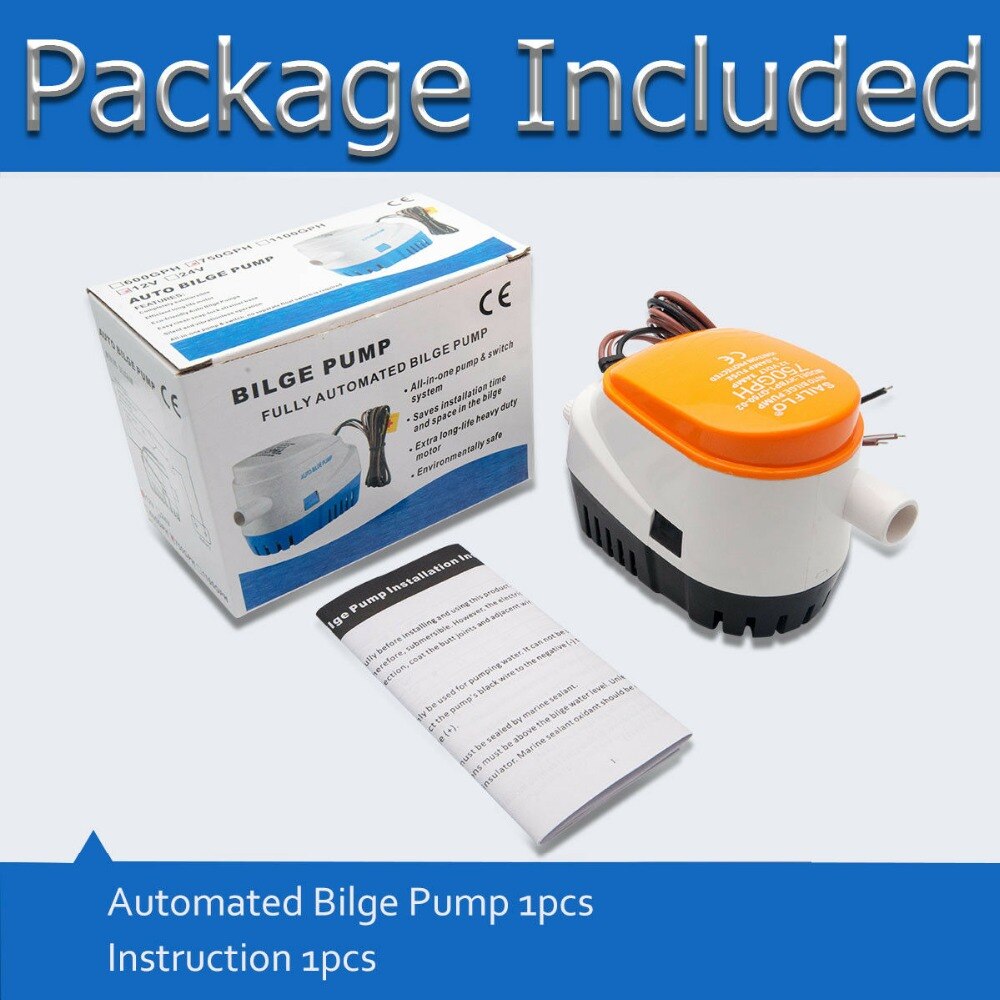 Automatic 12V Bilge Pump 750GPH With Internal Float Switch Auto Water Boat