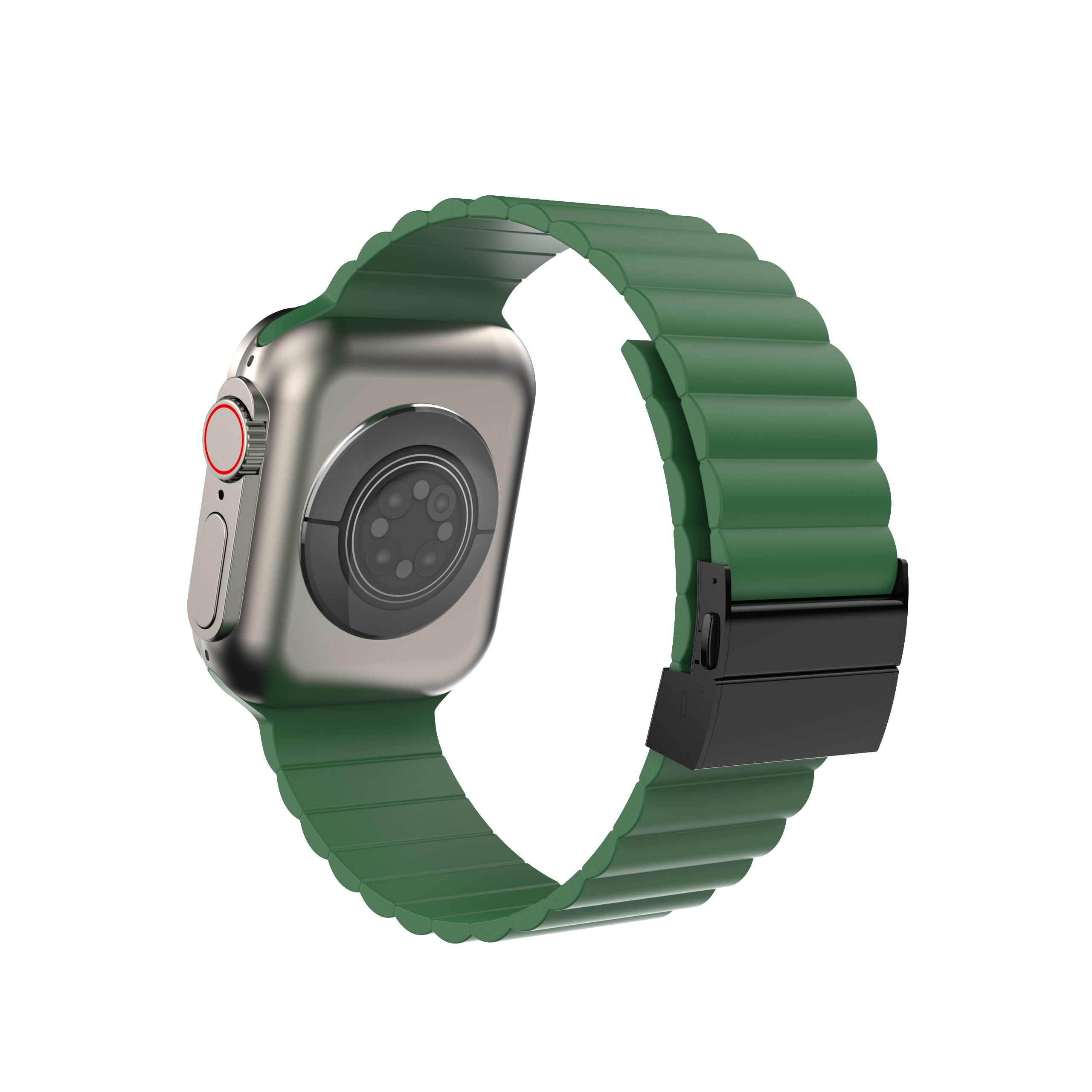 Siliconen band voor Apple Watch Band Ultra 2 49 mm 44 mm 45 mm 42 mm 41 40 mm Metalen gesparmband Iwatch Ultra 9 8 7 6 SE 5 4 Correa: M / Paars Groen
