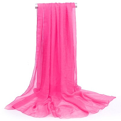 150*90cm solide hvite kvinner vanlig boble chiffon skjerf hijab wrap printe solide sjal strand utendørs store silke skjerf sjal kvinne: 08