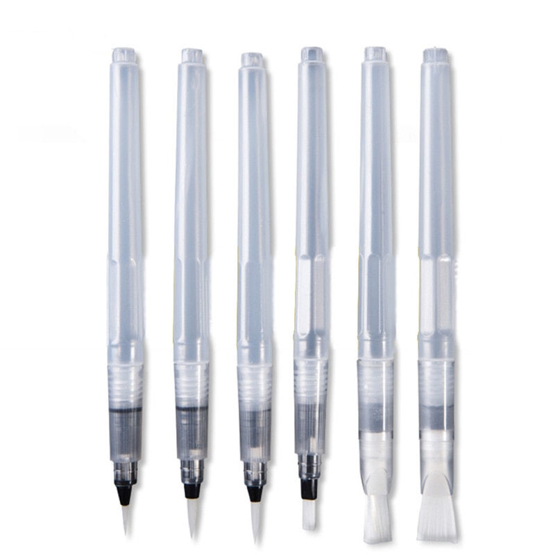 6 size Watercolor Brush Pen Fountain Pen Set Calligraphy Brush Pen Art Craft Supplies Office School Painting Writing Tools