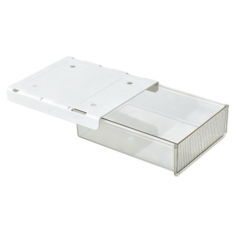 Organizador grande para debajo del escritorio, bandeja de lápices, caja de almacenamiento de mesa, organizador oculto autoadhesivo, organizador de papelería de oficina: Transparent