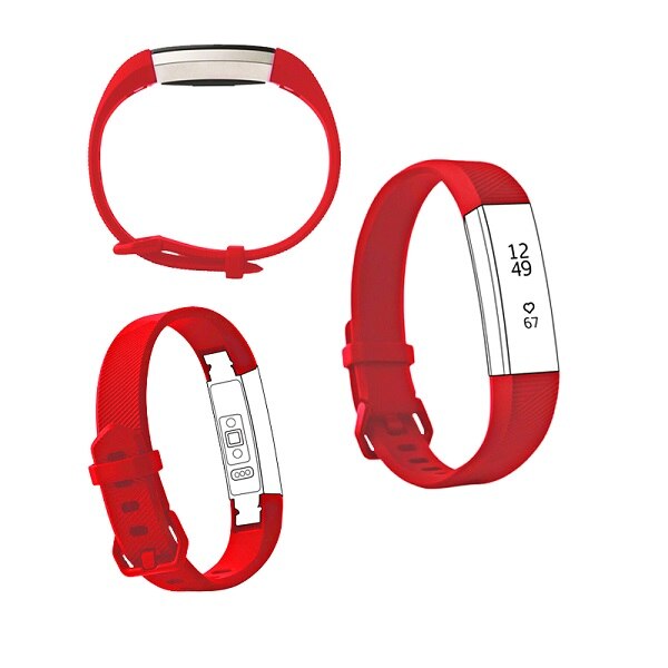 L 170-215mm Adjustable Colorful Replacement Bands For Fitbit Ace/Alta/Alta HR Children Adult Quick Release Wristband Strap Loop: Bright Red