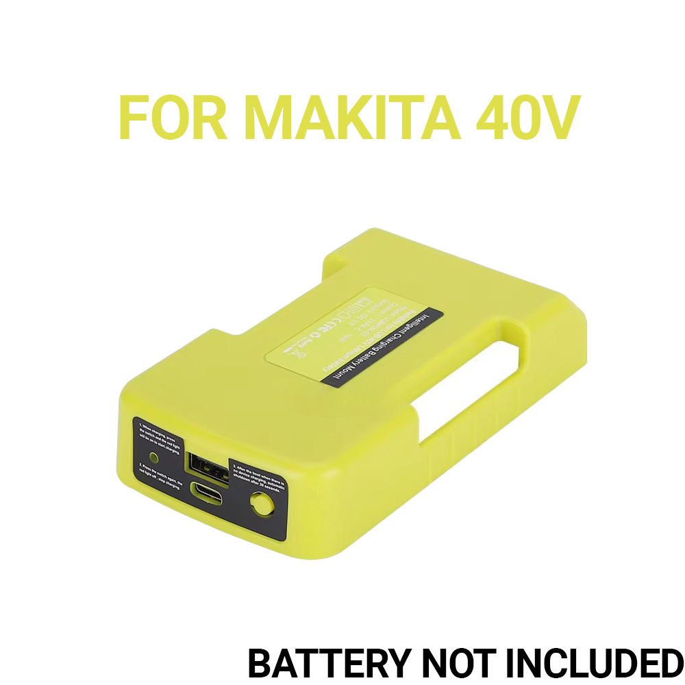 USB Fast Charger Adapter voor Makita/Ryobi/Greenworks 40V Li-ion Batterij Rack Houder USB Type-C Snelle Opladen Interface: Beige
