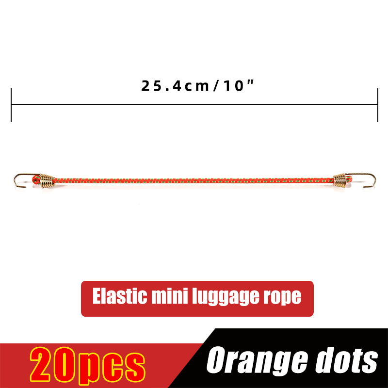 Elastic Bungee Cord Heavy Duty Luggage Straps Rope Hooks 25cm Stretch Tie Tent Outdoor Accessories: Orange
