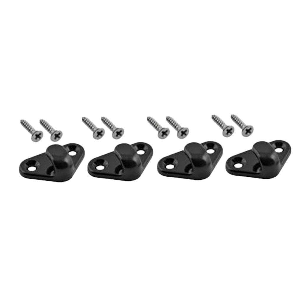 4 Pack Black Nylon Lashing Hooks / J-Hooks Replacement for Kayak Bungee Cord