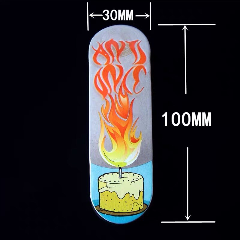 32mm Deck Complete Set Canadian Maple Wood Finger Skateboard With Heat Transfrom Printing