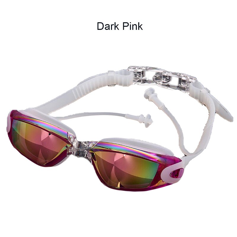Nowy regulowany gogle gogle pływackie anty-mgła ochrona UV dla dzieci wodoodporny silikonowy lustrzane okulary pływackie: róża czerwony