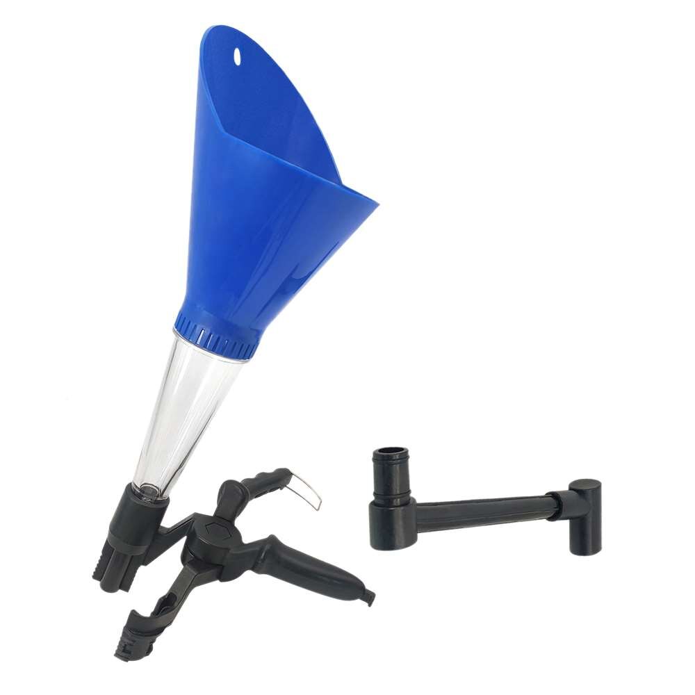 Plastic Universal Vehicles Car Engine Oil Funnel Adapters Set With Clamp Easy To See Oil Flow