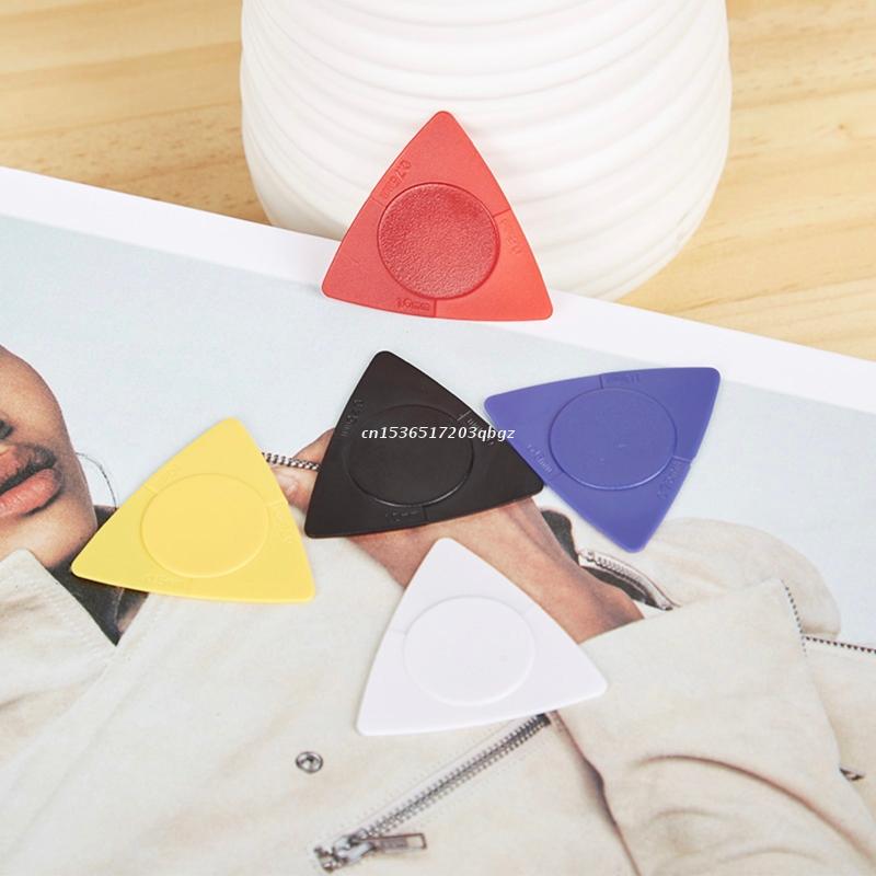 10x ABS scelte impostato plettro triangolare multicolore per chitarra elettrica basso ukulele Dropship