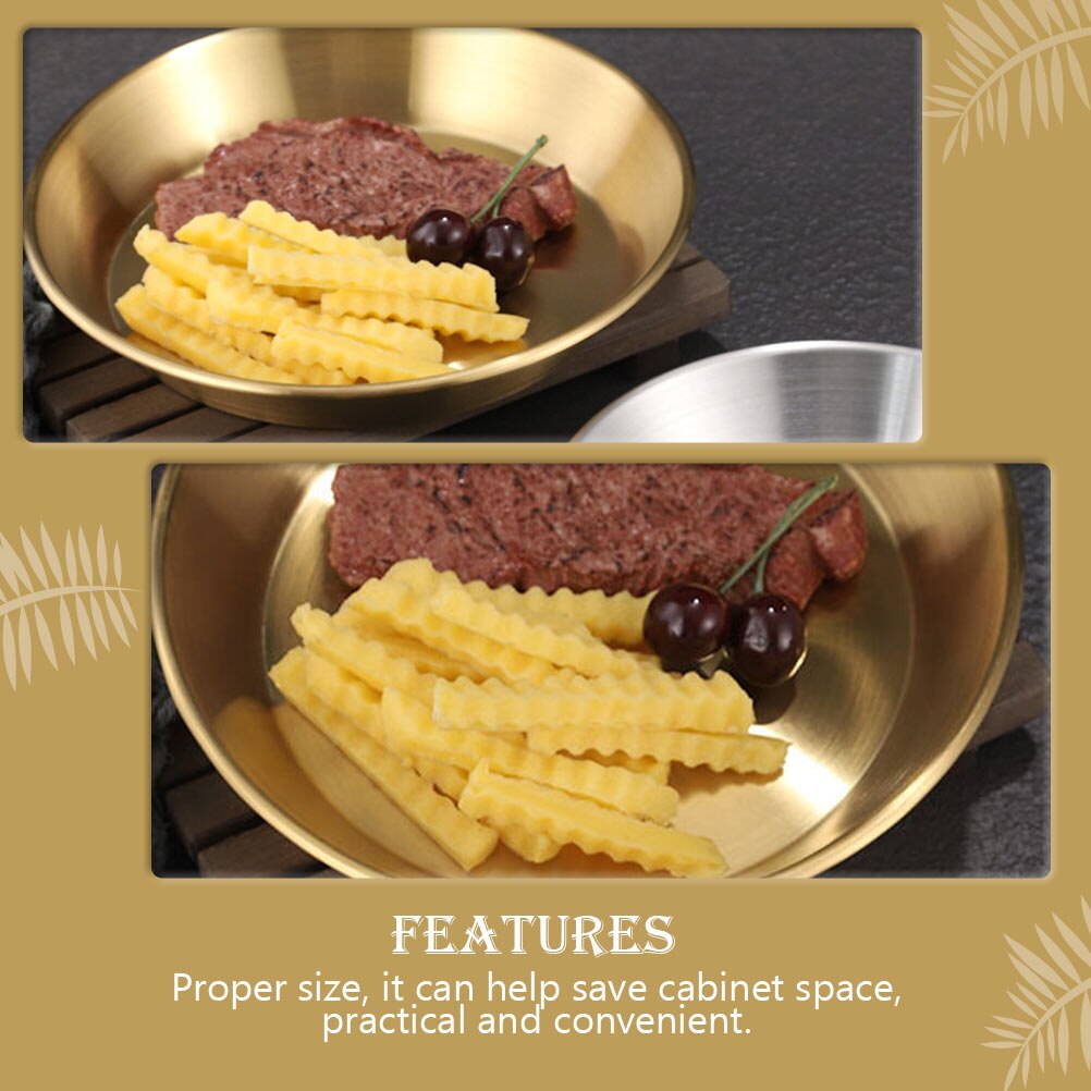 Stainless Steel Plate Multi-function Food Plate Portable Steak Plate Barbecue Supply