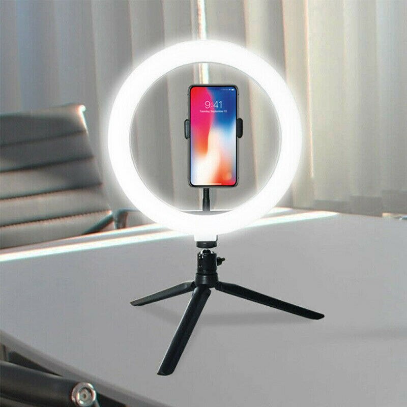 10 &#39;&#39;Led Ring Licht Lamp Selfie Licht Mobiele Telefoon Accessoires Flash Fotografie Stand Studio Desktop Houder Statief Dimbare