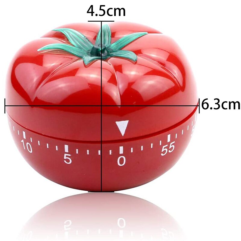 Kitchen Timer Baking Alarm Clock,Tomato Reminder Mechanical Countdown Timer,360 Degree Mechanical 60 Minutes Timer
