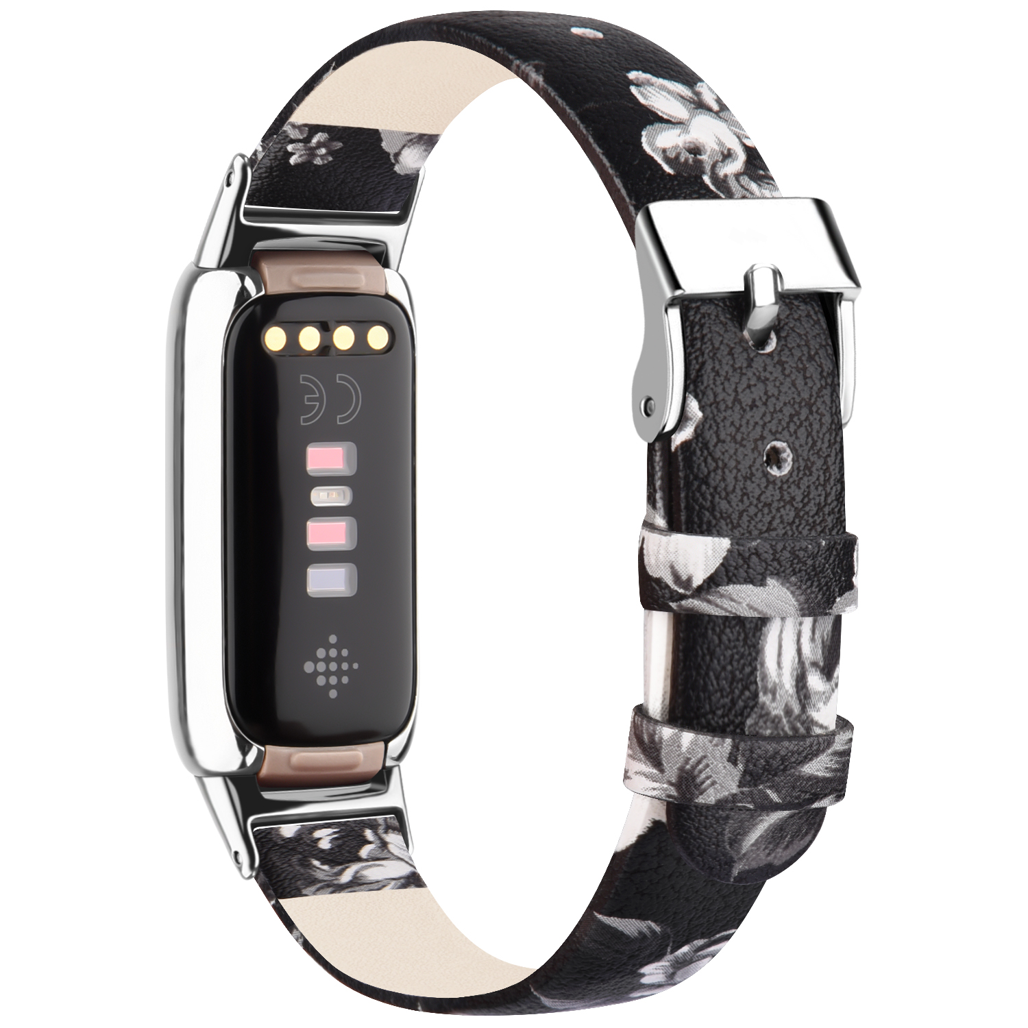 Til fitbit luxe-rem ekte lærrem justerbar klokkereim erstatningsarmbånd til fitbit luxe-armbånd armbånd korrea: Svart gul