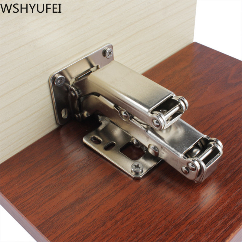 2 Stuks Universele Rvs Scharnier Niet Boren Gat Kabinet Scharnier Grote Hoek Kastdeur Scharnieren Meubelen Scharnieren Hardware