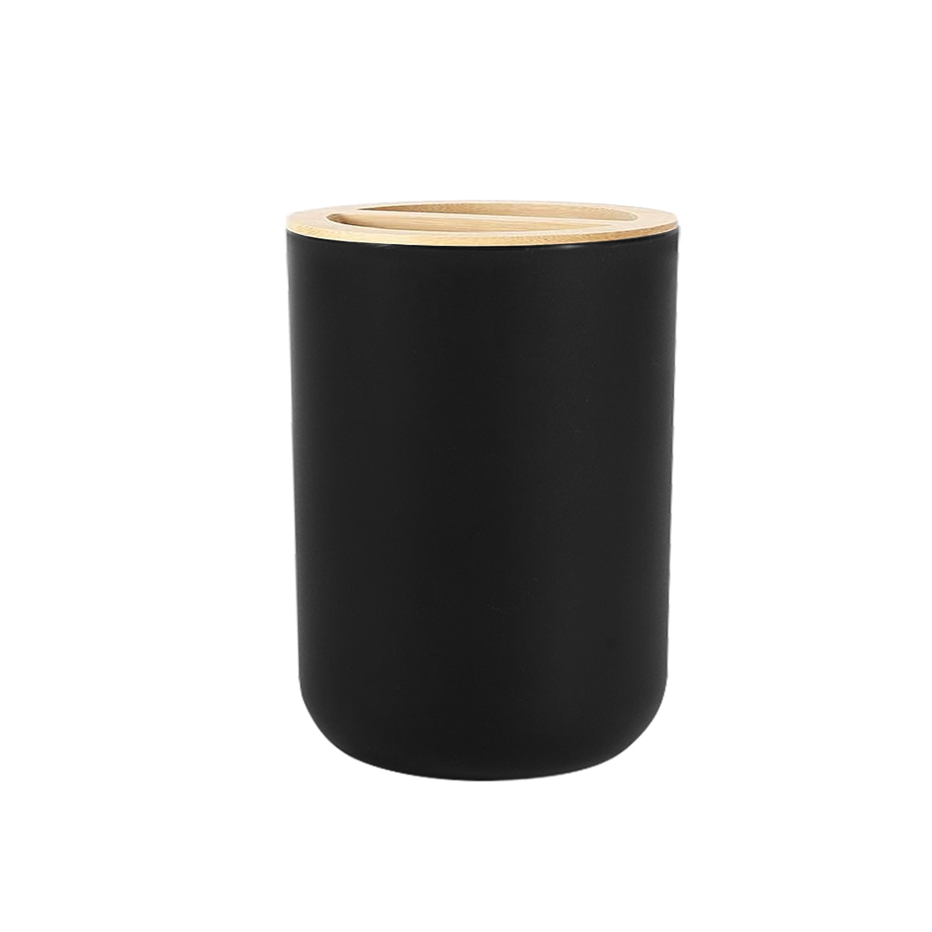 Schaumseifenspender mit Mundwasserbecher, Badezimmer, nachfüllbar, schäumende Handseife, Lotion, Flaschen, Küche, Hände und Spülmittel: Black