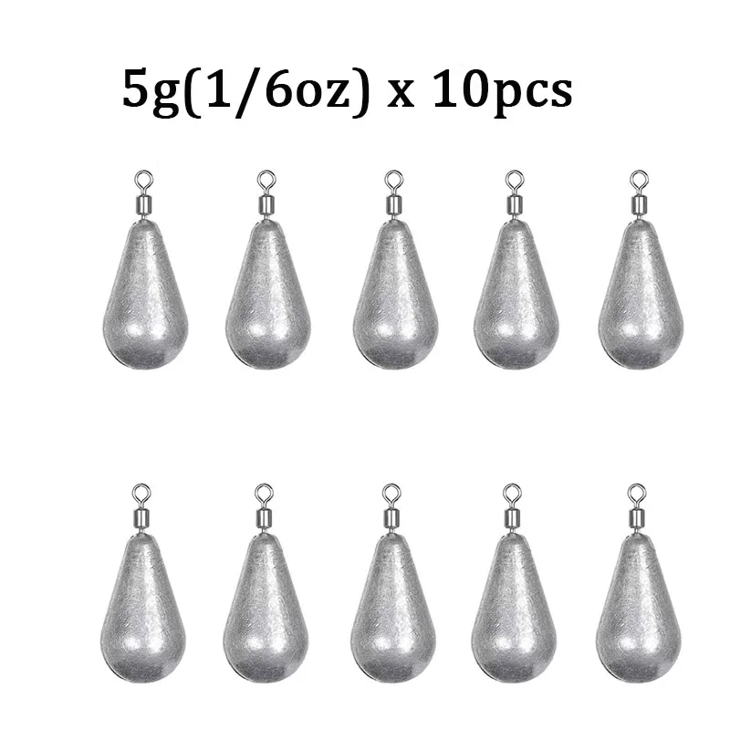 10 pçs/lote chumbadas de peso de pesca 3.5g 5g 7g 10g 14g 20g isca macia chumbada baixo equipamento de pesca acessórios: Marrom