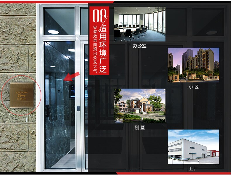 Door Exit Switch Release Push Button Switch COM NO NC pins Switches with copper material for Door Lock Access Control System