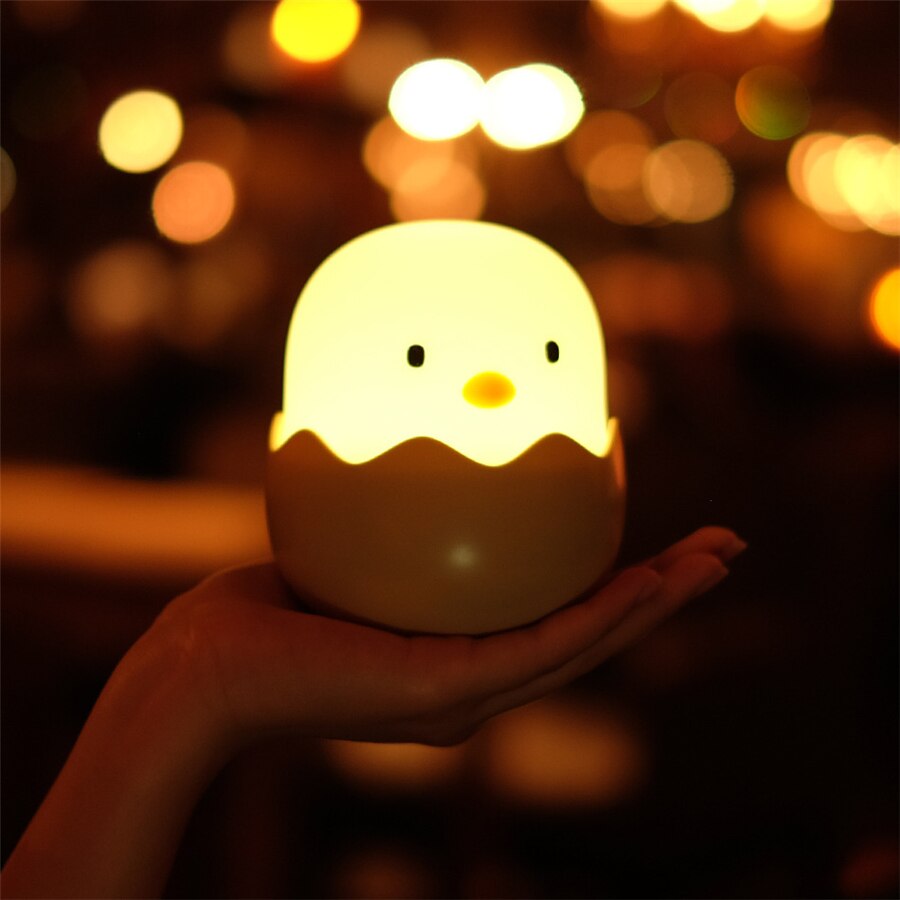 LED-nachtlicht Ebene Ei KüKen bilden Wiederaufladbare Nacht lampe Weichen Karikatur Baby Kinderzimmer Schlafzimmer Lampe für freundlicher Geburtstagsgeschenk