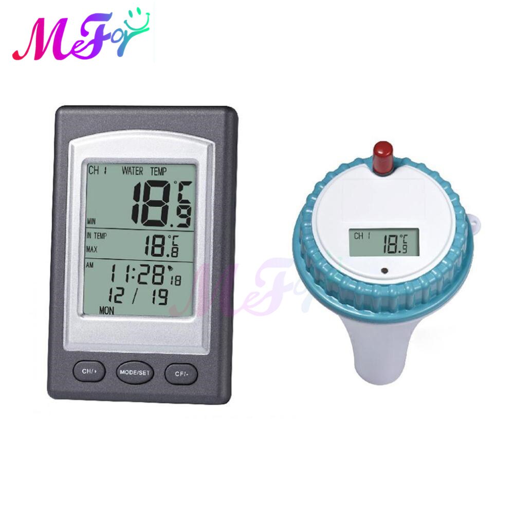 Wireless Pool Thermometer Swim Pond Tub Waterproof Digital LCD Floating Temperature Sensor Transmitter Meter Calendar Alarm