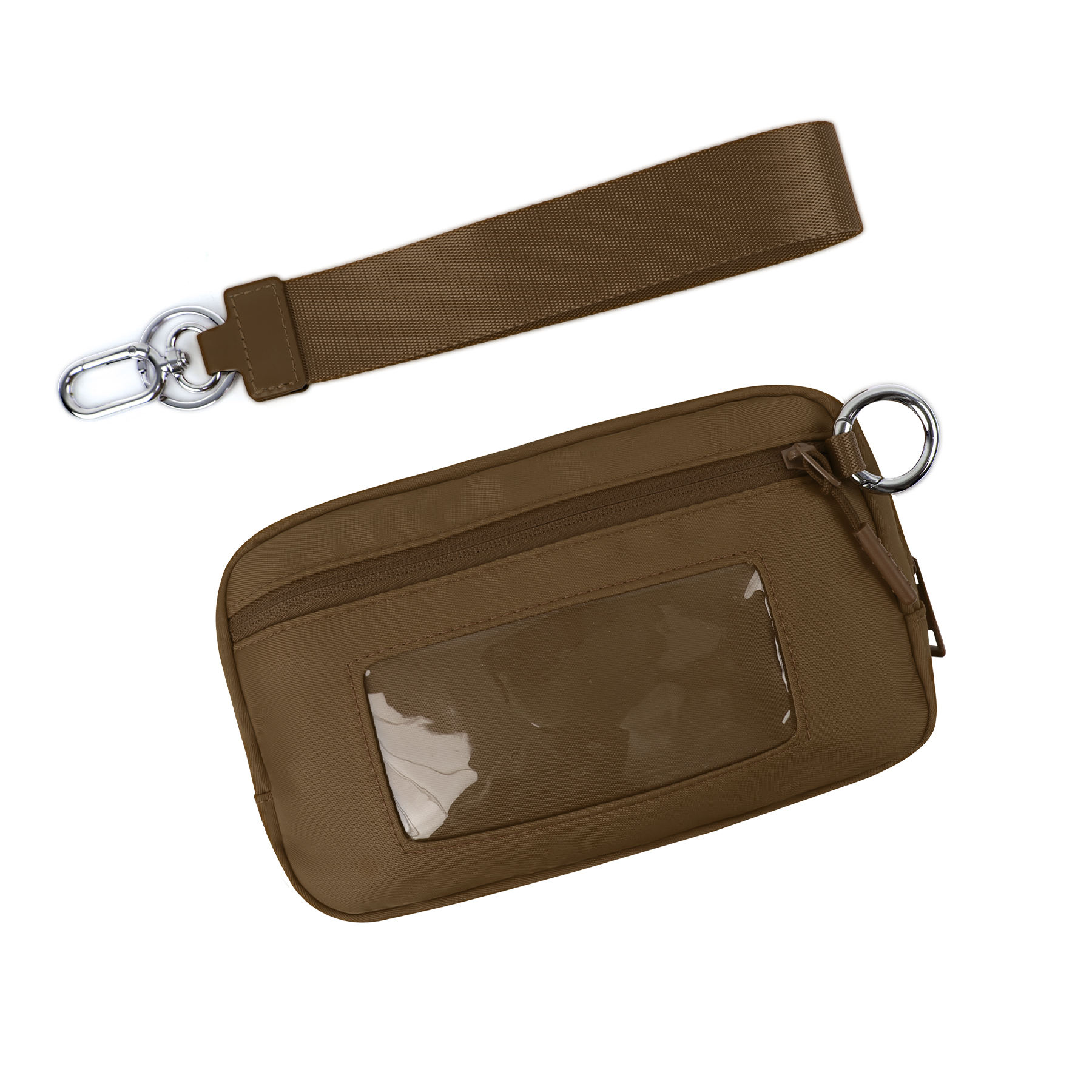 DOYOGI Portafogli da polso da donna Portafoglio trapuntato in nylon con 3 cerniere, carta di credito da viaggio, porta cellulare, portamonete: Grigio