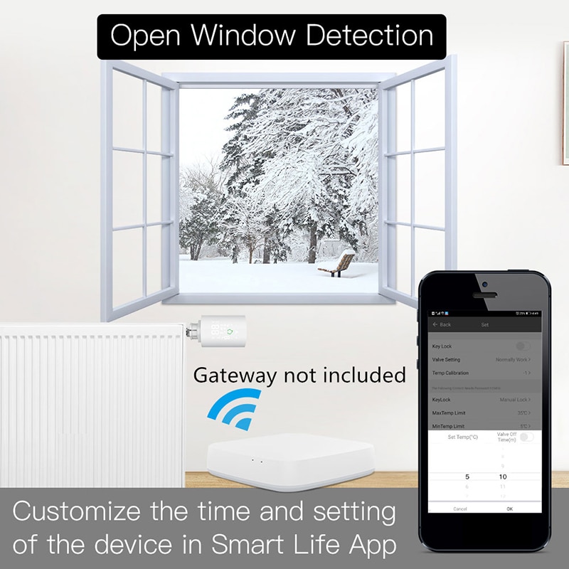 TUYA ZIGBEE 3.0 Smart Actuator Programmable Thermostatic Radiator Valve Voice Control For The Tuya ZigBee Wireless Gateway