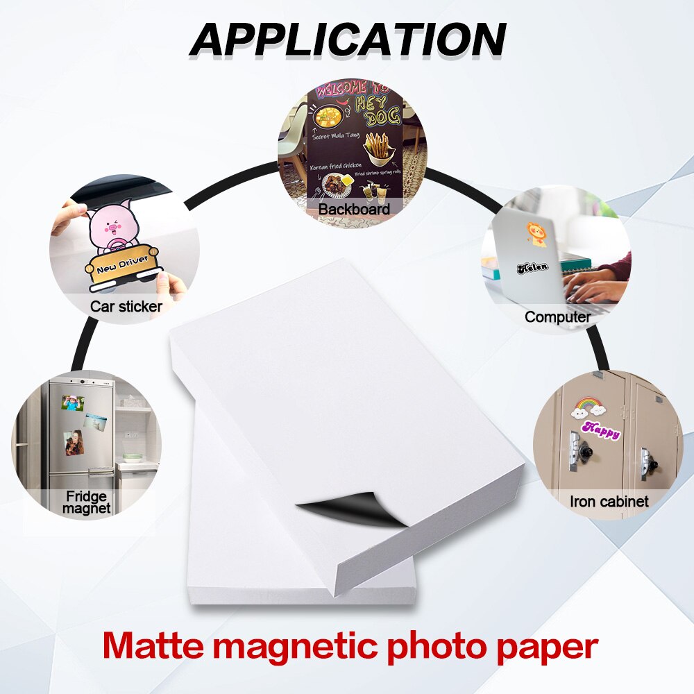 Labelwell 10Sheets A4 Magnetic Photo Paper Matte Adhesive paper for Inkjet printer DIY Fridge Magnets Magnetic inkjet Sticker