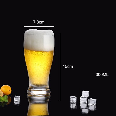 1Pcs Thick Crafted Beer Glasses Large Capacity Beer Mug Transparent Wine Glass Cup Club Bar Party Home Drinkware: 300ml