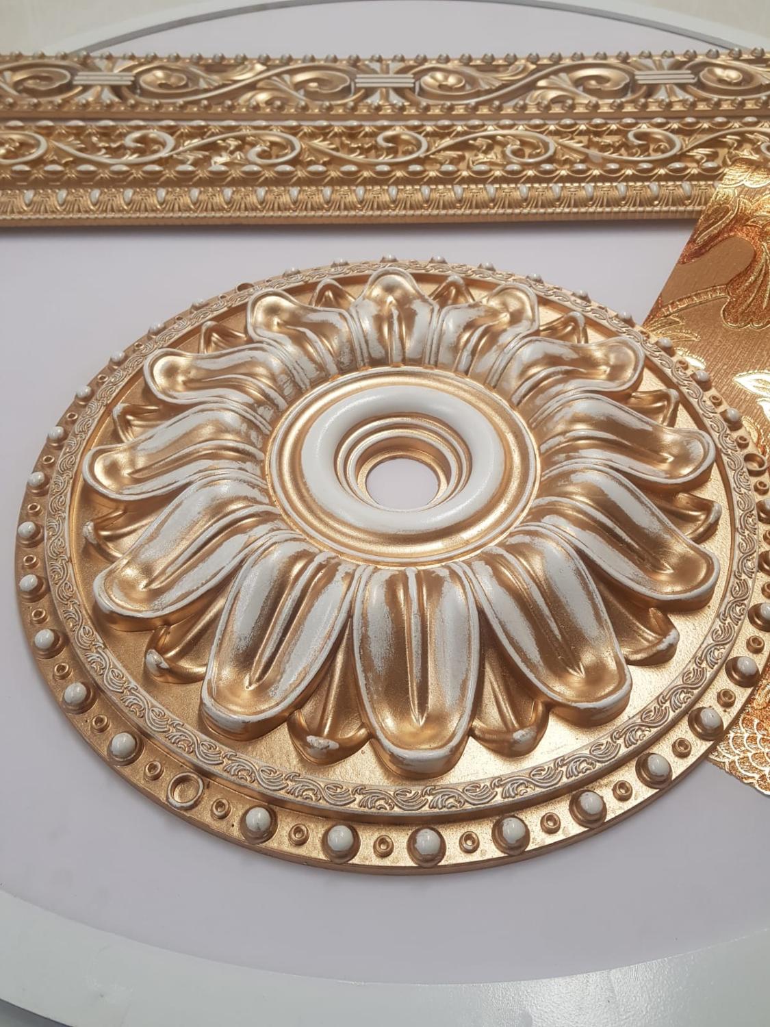 Decogold 40*40 Cm Ronde Enkele Paleis Plafond Buik Brons Woondecoratie Plafond Decor Decoratieve Buik