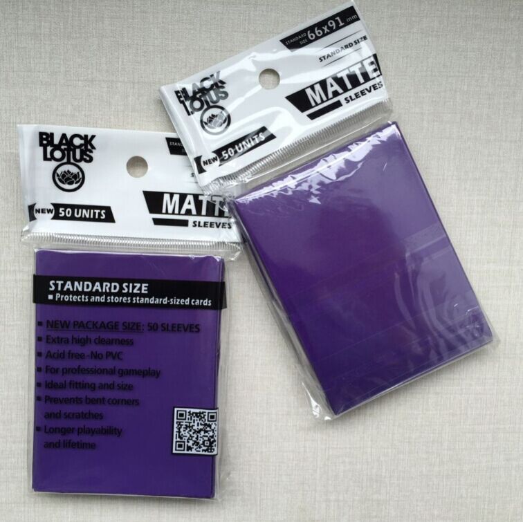 100 PCS/LOT Color Matte Cards Sleeves, mtg cards sleeves ,66x91mm,to protect and manege your cards,15 color can be available: 100 pieces purple