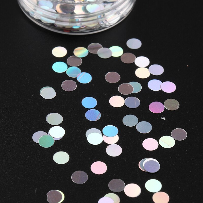 1 Doos 3Mm Dot Nail Pailletten Flakies Ronde Kleurrijke Nagels Flakies Paillette Accessoires 3D Nail Art Decoratie In Doos