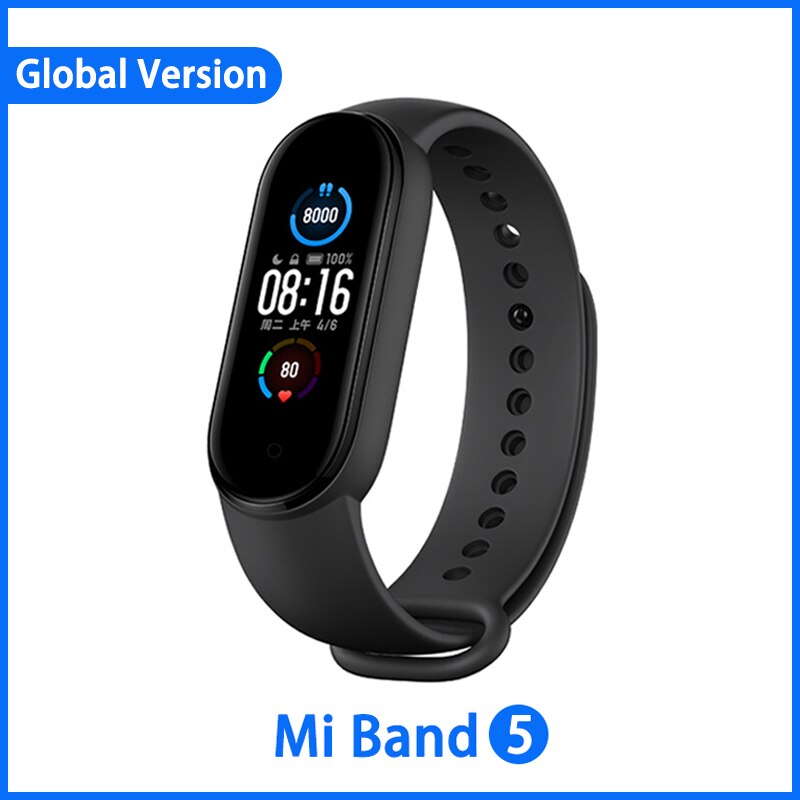 Xiaomi Mi Band 5 Smart Armband 4 Kleur Amoled Screen Miband 5 Smartband Fitness Traker Bluetooth Sport Waterdichte Slimme Band: GN Band 5