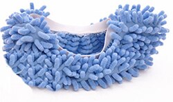 Vloerstof microvezel schoonmaak pantoffel luie schoenen hoes dweil glasreiniger huishouddoek schoonmaakhoes microvezel dweilkop overschoenen: Blauw