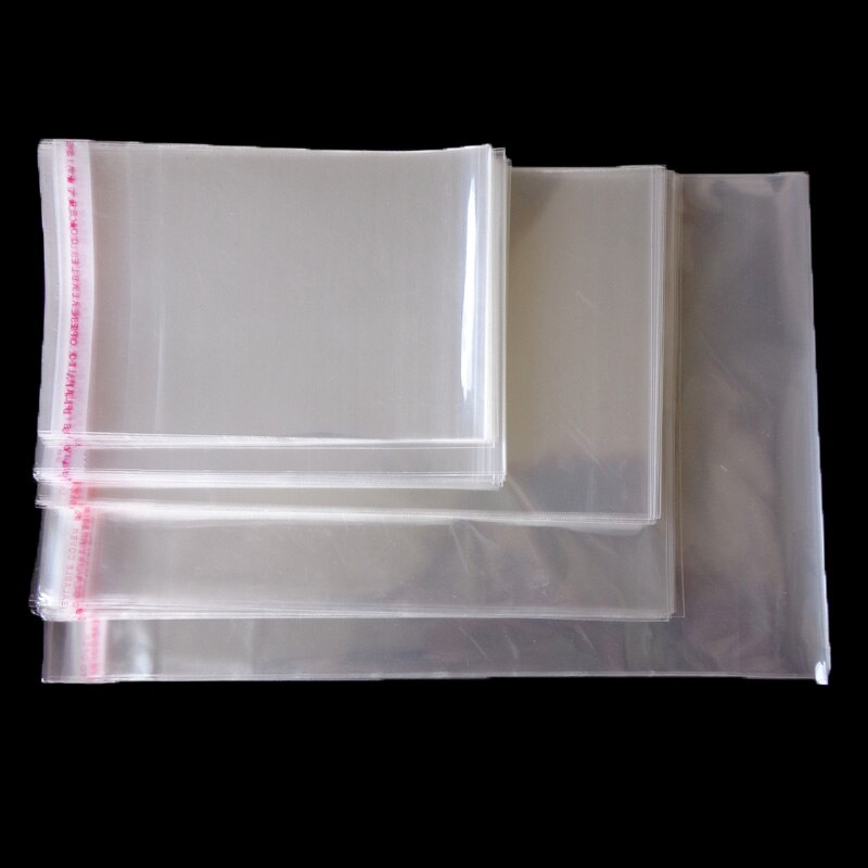 50pcs Resealable Plastic Transparent Bags Clear Cellophane Self-adhesive Plastic Opp Bag Packing Storage Poly Bag
