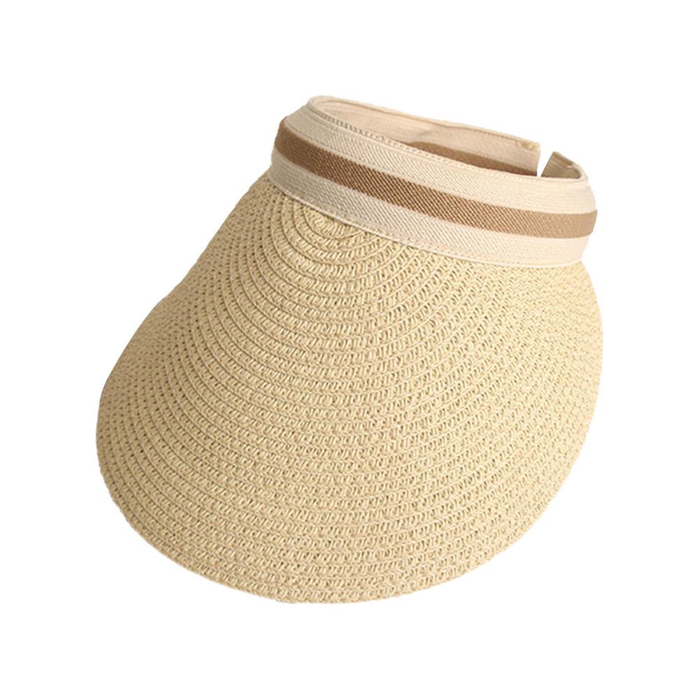 Zomer Lege Top Suncap Draagbare Opvouwbare Magie Strand Hoed Brede Rand Vrouwen Zonnehoed Mode Toevallige Stro Cap Vizieren: Beige