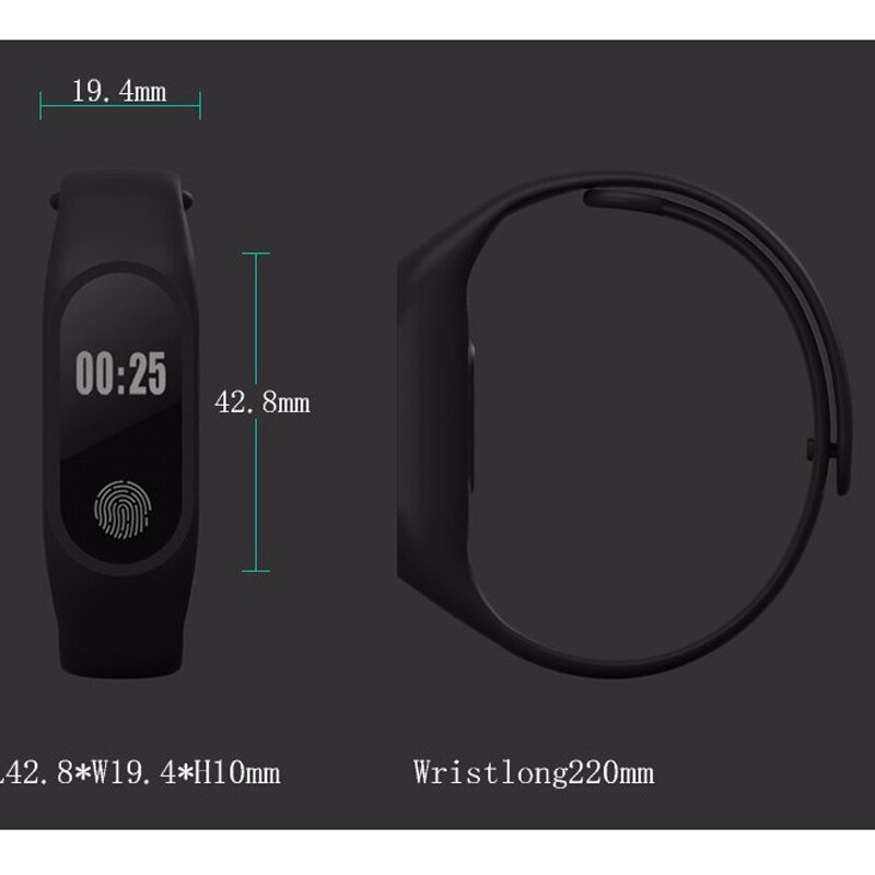 M2 Smart Band Unisex - Sleep Fitness Tracker with Heart Rate Monitor - All Compatible