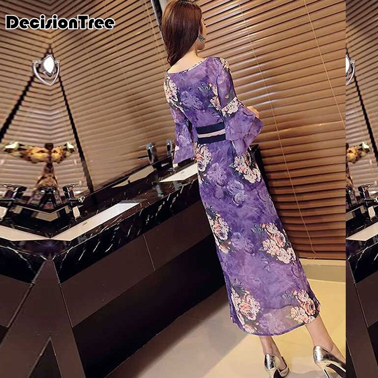 chinese traditional long dress printed retro cheongsam women chinese traditional dress qipao chinese dress