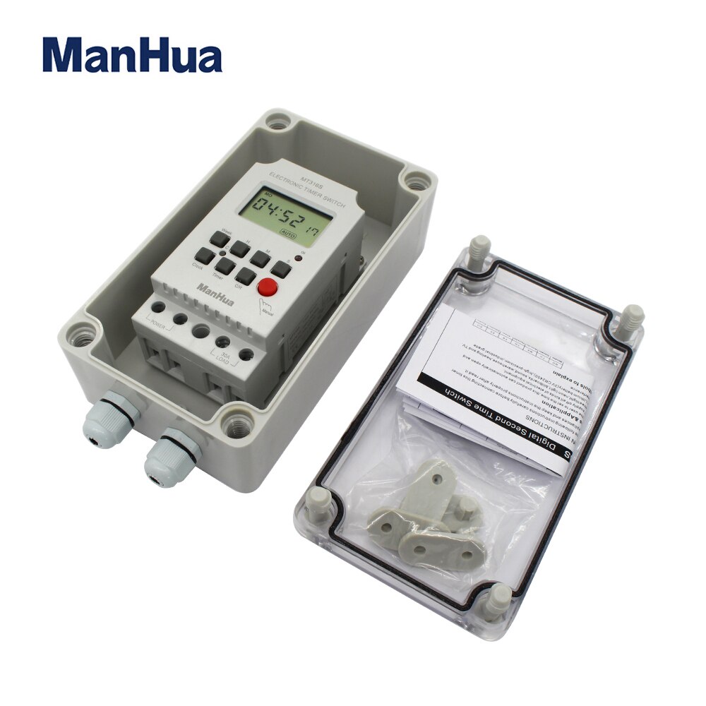 ManHua l 220V 30A Rain-Proof Timer Digita MT316SE with Waterproof Box For Outdoor Hunter Our Feeder Digital Timer Switch