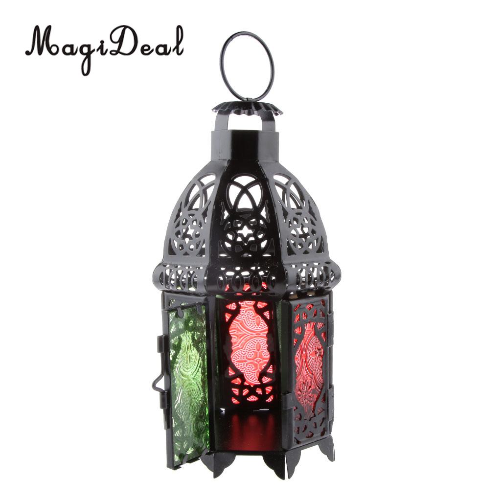 MagiDeal Metal Castle Moroccan Votive Candle Holder Hanging Lantern Home Centerpieces Decor: 9x20cm