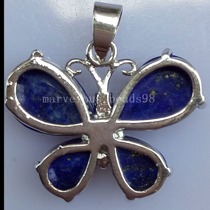 Smykker naturlig lapis lazuli dyr sommerfugl kunst kvinner menn anheng perle 1 stk  mc4719