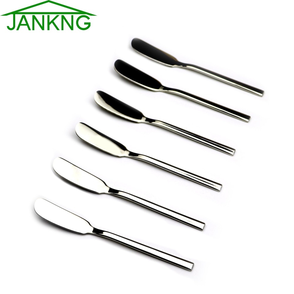 Jankng 6 Stks/partij Roestvrij Staal Boter Mes Set Dikte Kaas Dessert Bestek Jam Strooier Ontbijt Tool Keuken Servies
