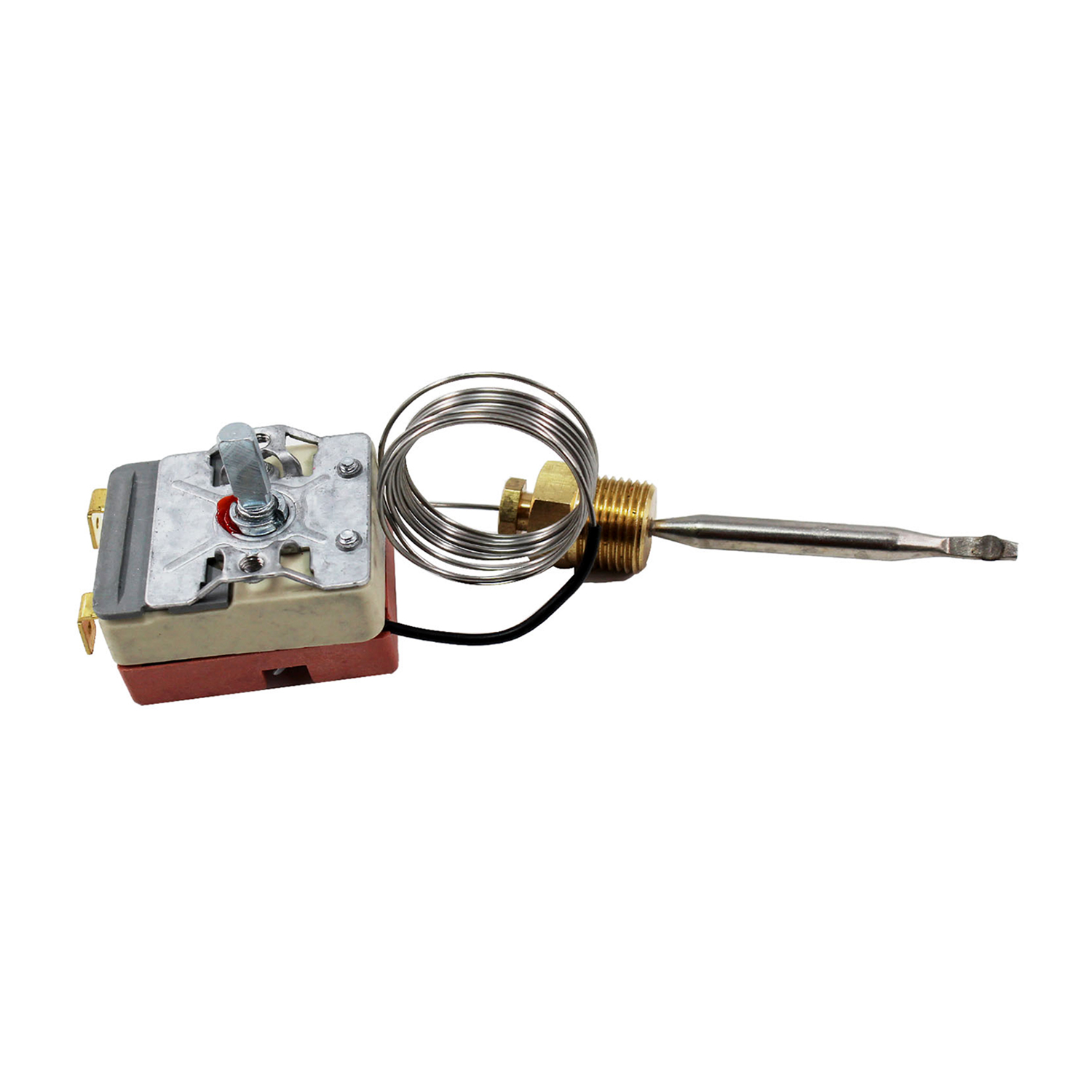 250V Electric Deep Fryer Thermostat Control Parts with 3/8" Brass Nuts Temperature Range 50~200 Celsius Commercial Cooktop Kits