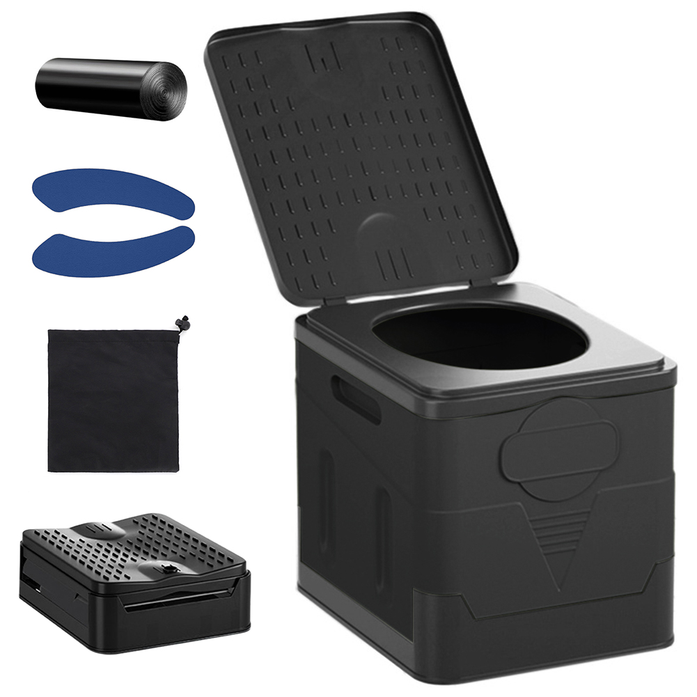 Auto Toilet Emmer Outdoor Nood Sanitaire Producten Draagbare Wc Prullenbak Voor Auto Truck Kamperen Wandelen Vissen Lange Reis: Black
