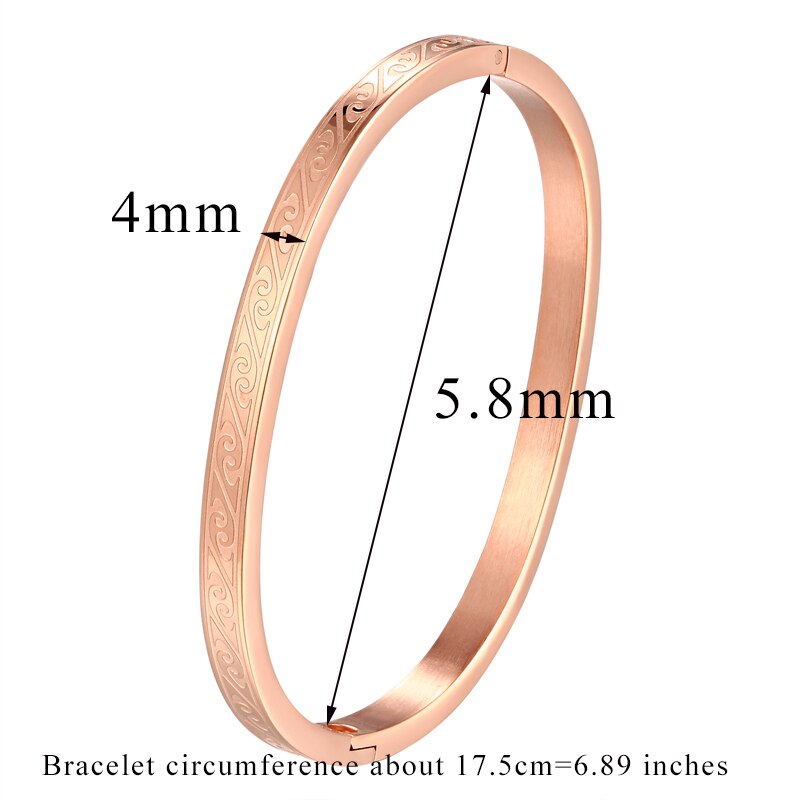 5 cm klein formaat kinderarmband en 5,8 cm diameter moederarmband roestvrij staal sieraden gouden kleur armband: Rose Goud Kleur