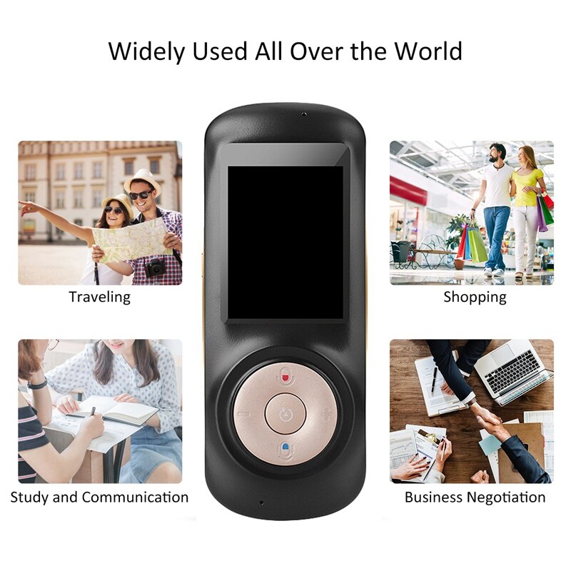 Translation in 70 Languages Smart PressScreen Translator with WIFI Simultaneous Interpretation(Black)