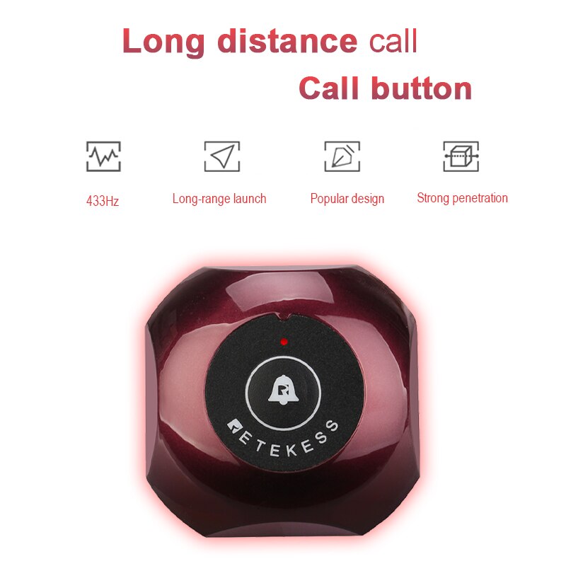 Retekess 10pcs TD013 Waterproof Call Button Transmitters Waiter Calling System Wireless Pager Catering Cafe F9477